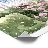 ウォーターカラーサマーパステルコースタルコテージ ポスター (角)