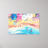 ウォーターカラーサマービーチ キャンバスプリント (正面)