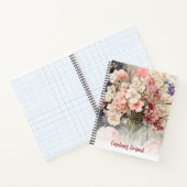 ウォーターカラーサマーピンクブーケコテージコテージジャーナル ノートブック