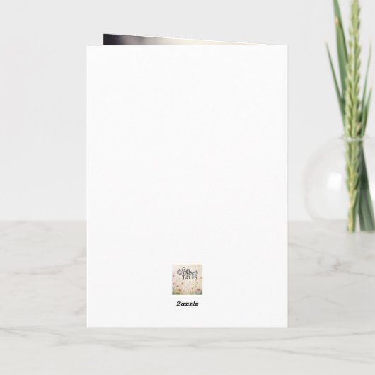 ウォーターカラーサマーピンクブーケ誕生日 カード (裏面)