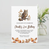 ウォーターカラーサマーフクロウ誕生日招待状 招待状 (スタンド正面)