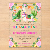 ウォーターカラーサマーフローララマス子供の誕生日 アクリル招待状 (正面)