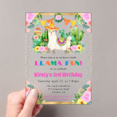 ウォーターカラーサマーフローララマス子供の誕生日 アクリル招待状 (インサイチュ (ポータブル))