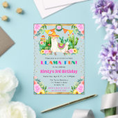 ウォーターカラーサマーフローララマス子供の誕生日 アクリル招待状 (インサイチュ (ウェディング))