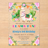 ウォーターカラーサマーフローララマス子供の誕生日 アクリル招待状 (正面)