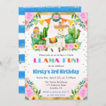 ウォーターカラーサマーフローララマ子供の誕生日