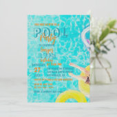 ウォーターカラーサマープールパーティー誕生祝い 招待状 (スタンド正面)