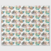 ウォーターカラーサマー物 ラッピングペーパー (フラット)