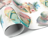 ウォーターカラーサマー物 ラッピングペーパー (ロールコーナー)