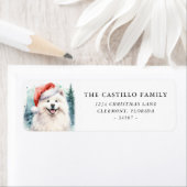 ウォーターカラーサモイエードクリスマス差出人住所 ラベル (インサイチュ)