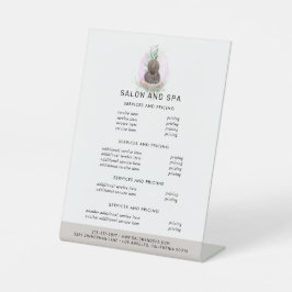 ウォーターカラーサロン | メニュー価格リストの台座看板 台座サイン