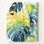 ウォーターカラーサンセットパームツリー葉 ノートブック (裏面)