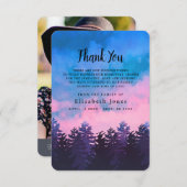 ウォーターカラーサンセットフォレスト悔やみや弔慰 サンキューカード (正面/裏面)