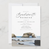 ウォーターカラーサンタクルーズカリフォルニアビーチトロピカル 招待状 (正面)