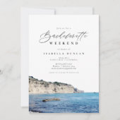 ウォーターカラーサンタクルーズカリフォルニアビーチ海 招待状 (正面)