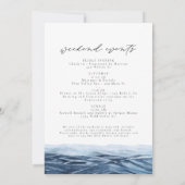 ウォーターカラーサンタクルーズカリフォルニアビーチ海 招待状 (裏面)