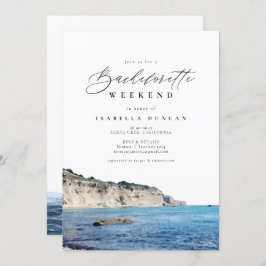ウォーターカラーサンタクルーズカリフォルニアビーチ海 招待状