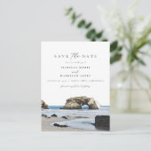 ウォーターカラーサンタクルーズカリフォルニアビーチ絵を描ズ ポストカード (スタンド正面)