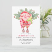 ウォーターカラーサンタクロスクリスマスイブホリデーパーティー 招待状 (スタンド正面)