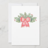 ウォーターカラーサンタクロスクリスマスイブホリデーパーティー 招待状 (裏面)