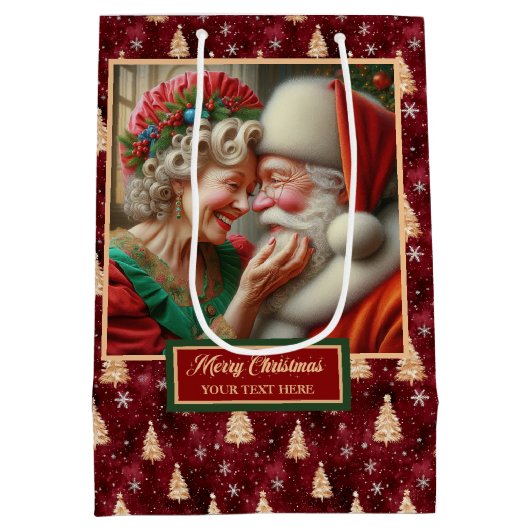 ウォーターカラーサンタクロースクラシック抱き枕 ミディアムペーパーバッグ (裏面)