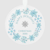 ウォーターカラーサンタクローススノーフレークリース オーナメント (裏面)