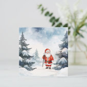 ウォーターカラーサンタホリデーカード シーズンカード (スタンド正面)