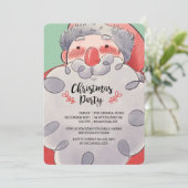 ウォーターカラーサンタホリデーパーティー招待状 招待状 (スタンド正面)