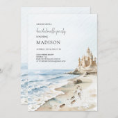 ウォーターカラーサンドキャッスルビーチバチェロレッテ 招待状 (正面/裏面)