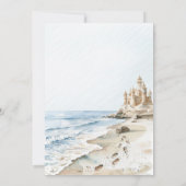 ウォーターカラーサンドキャッスルビーチブライダルシャワー 招待状 (裏面)