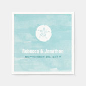 ウォーターカラーサンドドル披露宴ナプキンス スタンダードカクテルナプキン (正面)