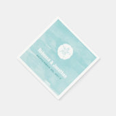 ウォーターカラーサンドドル披露宴ナプキンス スタンダードカクテルナプキン (角)