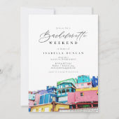 ウォーターカラーサンフアンプエルトリコスカイライントロピカル 招待状 (正面)