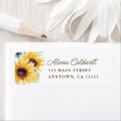 ウォーターカラーサンフラワーズグラード差出人住所ラベル ラベル (インサイチュ)