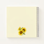 ウォーターカラーサンフラワーズゲパーソナライズされたストブック ノートブック (裏面)