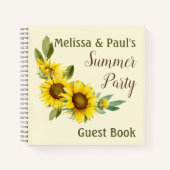 ウォーターカラーサンフラワーズゲパーソナライズされたストブック ノートブック (正面)