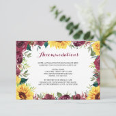 ウォーターカラーサンフラワーズフローラ縁どアコモデーション エンクロージャーカード (スタンド正面)