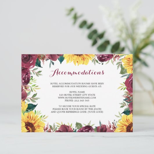 ウォーターカラーサンフラワーズフローラ縁どアコモデーション エンクロージャーカード (スタンド正面)