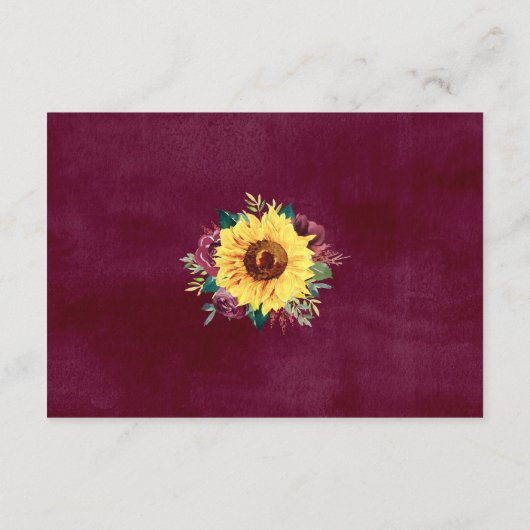 ウォーターカラーサンフラワーズフローラ縁どアコモデーション エンクロージャーカード (裏面)