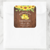 ウォーターカラーサンフラワーズレモンリモンチェロウッド スクエアシール (バッグ)