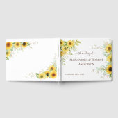 ウォーターカラーサンフラワー結婚ズゲストブック ゲストブック (全面)