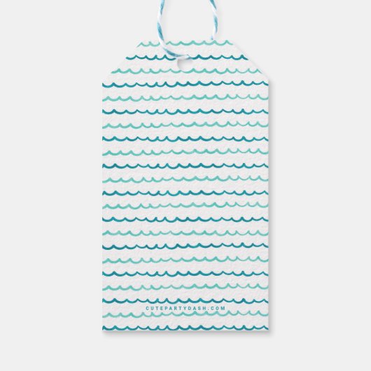 ウォーターカラーサーファーヴァンサーフバースデーパーティー ギフトタグ (裏面)