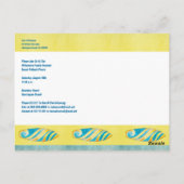 ウォーターカラーサーフボードファミリー懇親会ビーチピクニック ポストカード (裏面)