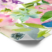 ウォーターカラーシェマイスラエルへブルユダヤ祈りの言葉 ポスター (角)