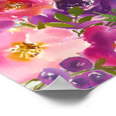 ウォーターカラーシェマイスラエルへブルユダヤ祈りの言葉 ポスター (角)