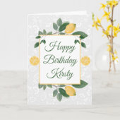 ウォーターカラーシシリアレモンズハッピーバースデー カード (黄色い花)