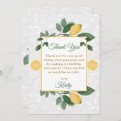 ウォーターカラーシシリアレモンズ誕生日 サンキューカード (正面/裏面)