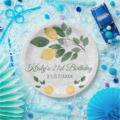 ウォーターカラーシシリアレモンズ誕生日 ペーパープレート (パーティー)