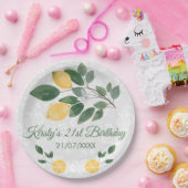 ウォーターカラーシシリアレモンズ誕生日 ペーパープレート (パーティー)
