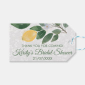 ウォーターカラーシチリアンレモンブライダルシャワー ギフトタグ (正面(横))